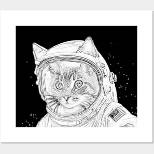 Cat Astronaut in Space Posters and Art